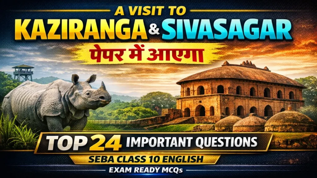 A Visit to Kaziranga and Sivasagar – Top 24 Solved MCQs