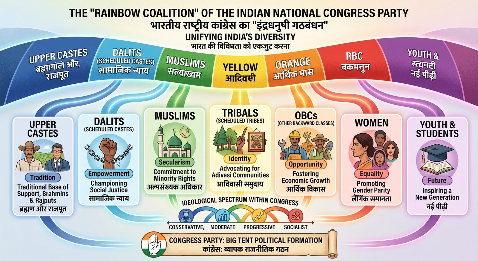 Concept of the Era of One-Party Dominance MCQ showing Congress as an umbrella